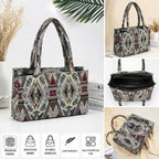 Global Impex Stylish Buoy Tote Bag for Girls & Women | Sturdy Cotton Blend Jacquard | Double Shoulder Ladies Handbag Purse For Daily & Office,Travel Use | Zip Pocket | Handcrafted