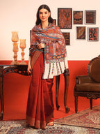 Pashmoda Women Rangrez Rangkalam 100% Pure Wool Fabric Kalamkari Embroidered Shawl (Size: 40x80in, 101x203cm) KAS23