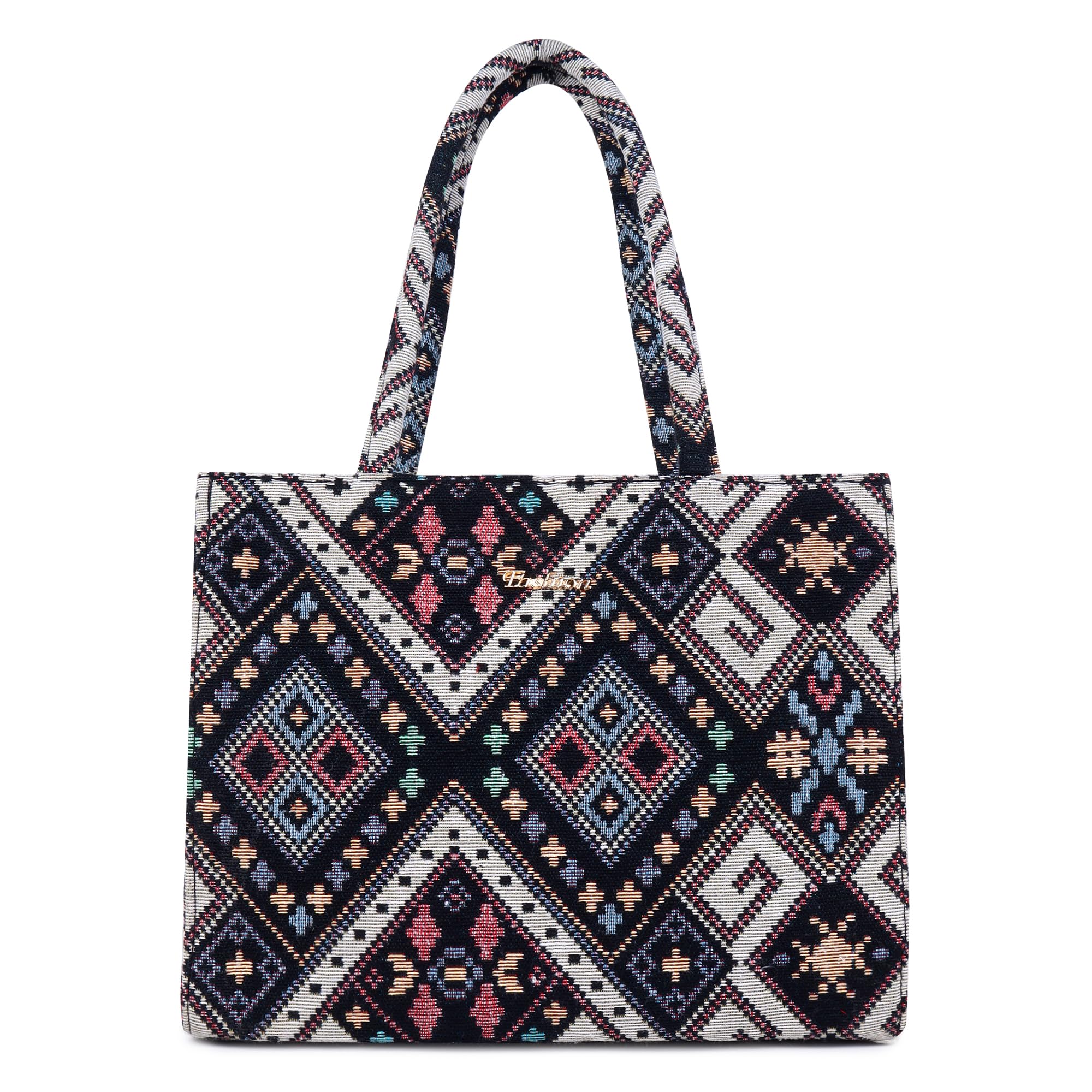 Lady Quinton Stylish Jute Tote Bag For Office and Laptop, Shopping Shoulder Bag, Shoppers Tote Handbags Lightweight Waterpoof Big Size, Grocery Bag, Eco Friendly Bags For Shopping For Women (MULTI)
