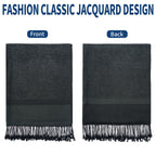 QIUTIMIY Paisley Pashmina Shawl Wrap Women Reversible Vintage Jacquard Pashmina Rave Scarf with Fringe for Evening, Wedding, Flower3-black, 180*70CM