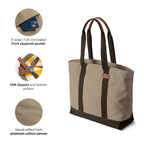 DailyObjects Khaki Beige-Clove Field Tote Bag |Canvas Tote Shoulder Bag Fits upto 14 Laptop for Women and Men Work & Daily Use |Handcrafted from premium cotton canvas perfect for Work & Daily Use