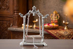 KridayKraft Aluminium Pipe Palna Silver/Laddu Gopal Jhula for Home Decor, Pooja, and Janmashtami.