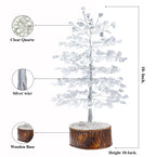 Hindcraft Clear Quartz Crystal Tree Home Decor Showpieces for Good Luck Money Crystal Tree Gift Items Office Bedroom Decor Wedding Gift, Silver Wire, 10 inch