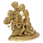 ARTVARKO Brass Radha Krishna Sitting Under Tree Idol Murti Statue Home Office Temple Mandir Pooja Puja Room