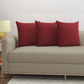 Yellow Weaves Jute Texture 250 TC Cushion Covers, 12 X 12 Inches, Maroon, Set Of 3