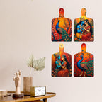 Artvibes Shri Radha Krishna Eternal Bond Modern Art Wall And Door Hanging for Home | Spiritual Decor Items | Wall Poster | Artwork| Stylish Modern Decor Item | Gift Items (WH_5630N), Set of 4