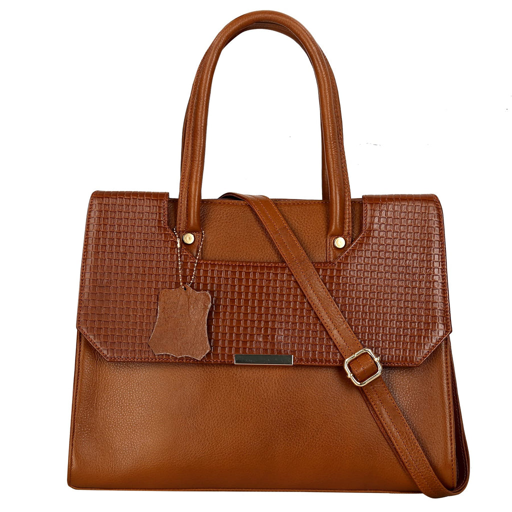 RICHSIGN LEATHER ACCESSORIES Full-Grain Natural Cro Leather Top-Handle satchel Tote Handbags & Shoulder Sling Bags For Women Office Branded Stylish Latest Size- L-13 X H-10 x W- 5 Inch