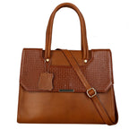 RICHSIGN LEATHER ACCESSORIES Full-Grain Natural Cro Leather Top-Handle satchel Tote Handbags & Shoulder Sling Bags For Women Office Branded Stylish Latest Size- L-13 X H-10 x W- 5 Inch