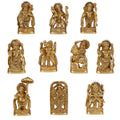 ARTVARKO Brass Dasavatharam of Lord Vishnu Statues Ten Incarnations Avatars Idol Murti Temple 3 Inch.