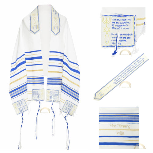 3 ARCHES USA The Blessing Tallit, Messianic Christian Prayer Shawl 73x33in