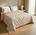 A Brand New - Umi Ultrasonic 280tc All Season Super Soft King Size Luxury bedcover/Rajaai Quilted Bedspread Ac Blanket/Comforter for Double Bed Durable and Lightweight 220 x 230 Cm, Red & Beige Kafalo