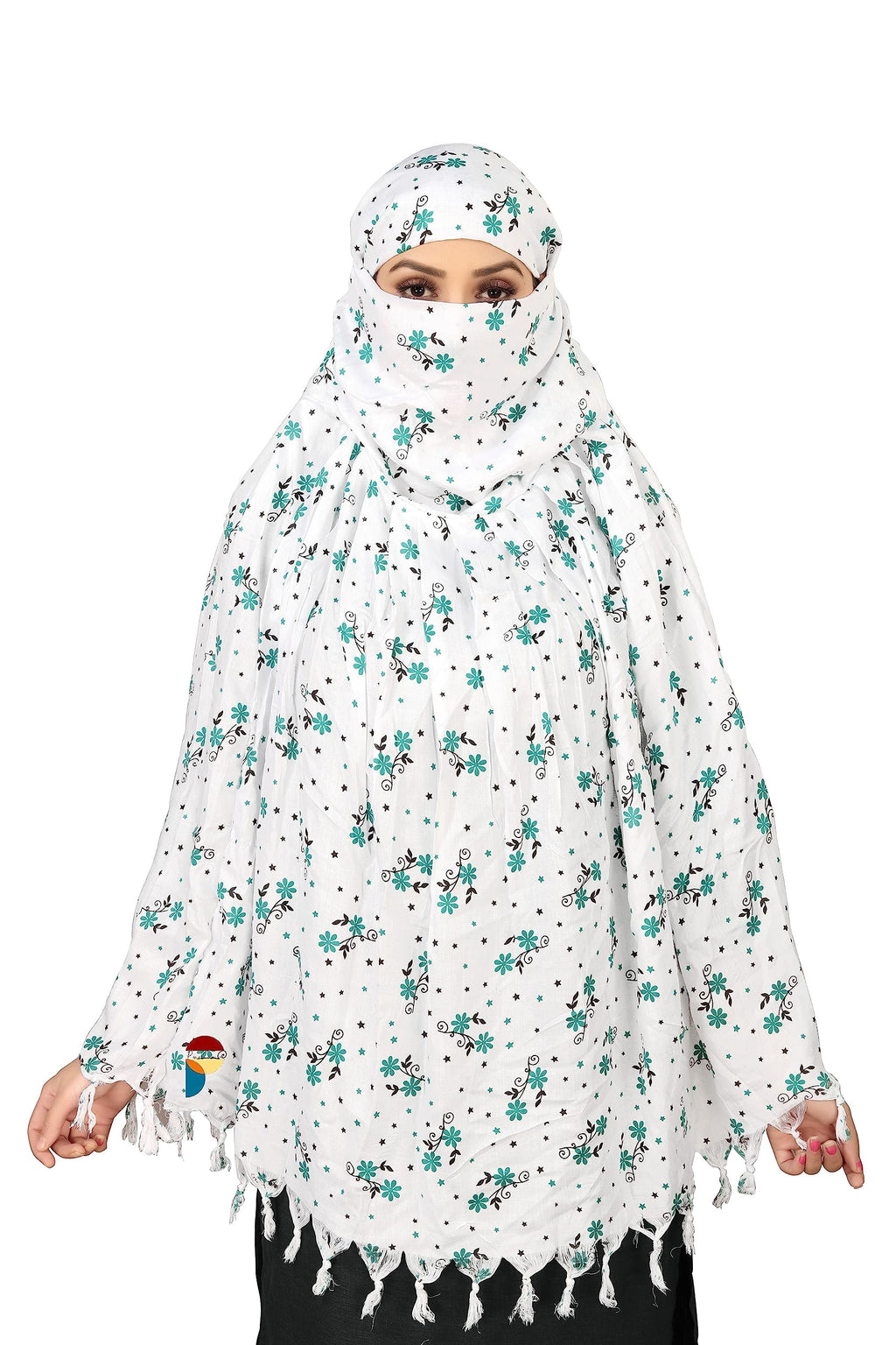 PRACHARAN Cotton Innovative Stylish Flower Printed Pattern Fancy Scarf With Sun Protection Cover Face Cotton Driving Scarf for Women's and Girls, For Female, Multicolor