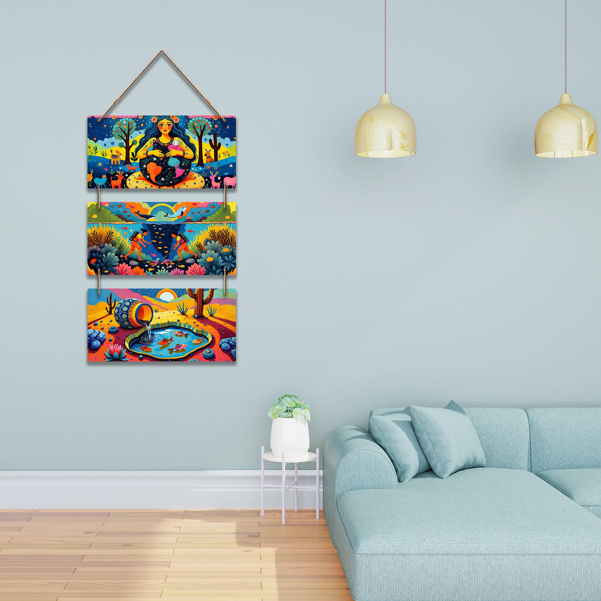 Artvibes Nature Inspired Wooden Wall Hanger for Home Decor | Modern Decoration Items | Handcrafted Art | Wall Sculpture | Signs & Plaques | Wall Art Print | Art For Wall | Unique Gift (WH_9420N)