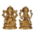 ARTVARKO Brass Laxmi Ganesha Idol Lakshmi Ganesh Murti Statue Pooja Gift and Home Décor (LxBxH 7x2.5x5, Inch)