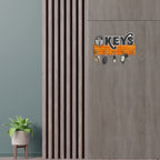 Artvibes Unique Stylish Wooden Key Holder for Wall Decor with Stylish Stainless Steel 5 Hooks Beautiful Key Organizer for Home Decoration(KH_811), Brown