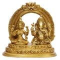 ARTVARKO Brass Ganesha Laxmi Ganesh Lakshmi Bhagwan Luxmi Idol Sitting Statue for Home Office Success Entrance Décor Diwali Pooja Good Luck Gift(7.5x7 Inch Gold)
