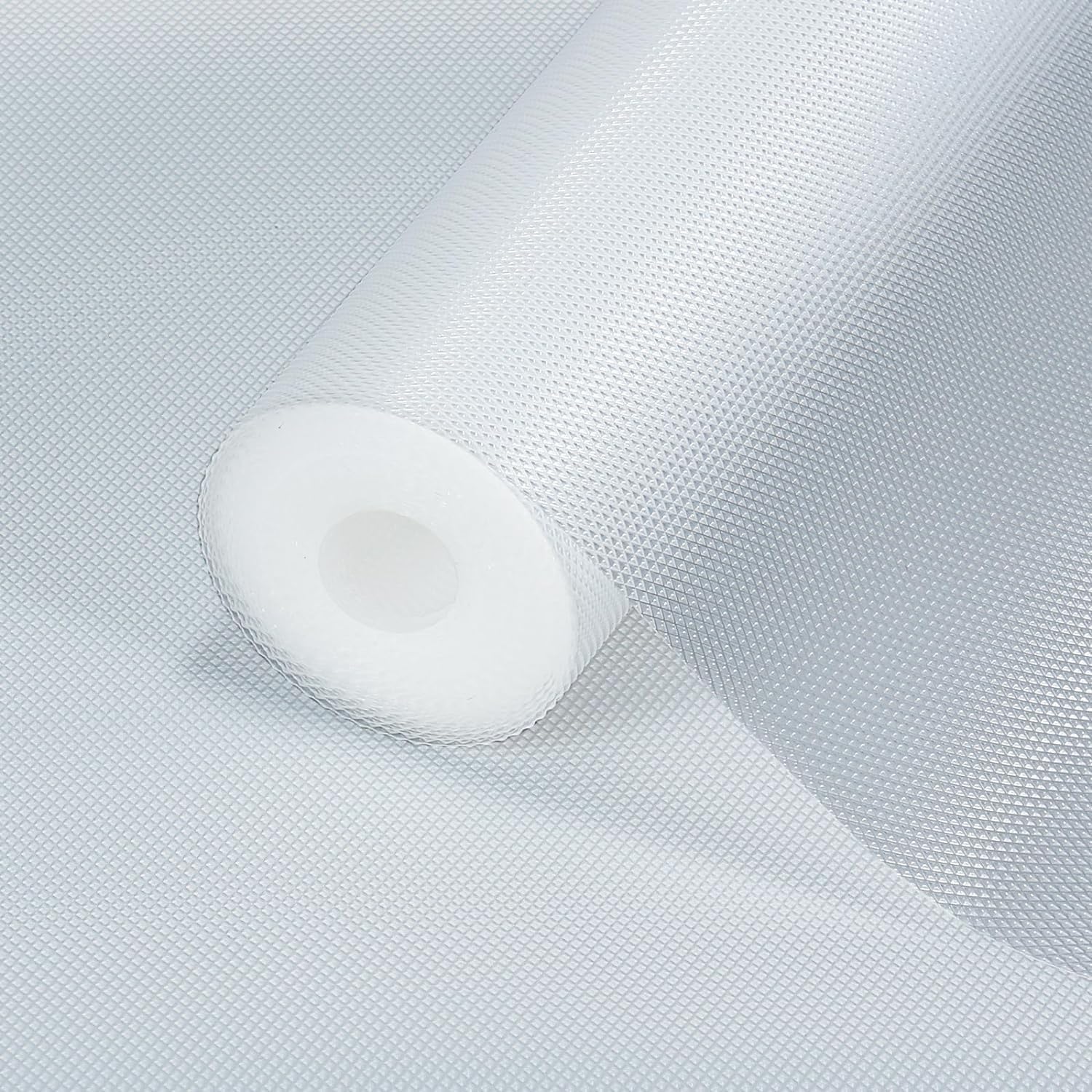 DALUCI Anti Skid Fridge Mats Roll 5 Meters (45 cm x 500 cm) | Drawer Mat for Kitchen Drawers, Shelves & Wardrobe | Food Grade EVA Anti Slip Shelf Liner, Washable, Diamond Pattern, White Kafalo
