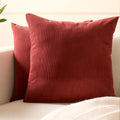 Encasa XO Corduroy Cushion Covers, Boho Pillow Covers, No Inserts Brown