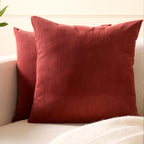Encasa XO Corduroy Cushion Covers, Boho Pillow Covers, No Inserts Brown