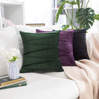 Khooti Velvet Striped Cushion Cover Pack of 1-20X20/51X51 Cm | Wine | Soft Pillow Covers Cushion Case for Sofa Bedroom Living Room Chair Car, Cushion Cover with Zig Zag Pattern