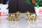 KridayKraft Metal Lion Pair in Fine Finishing & Decorative for Home/Office & Table (Gold, Standard), 11 cm , 5 cm