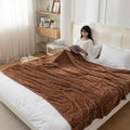 HOKIPO Fleece AC Blanket Double Bed Queen, 200X230 Cm / 6.5X7.5 Feet, Brown (AR-5259-BRN) Kafalo