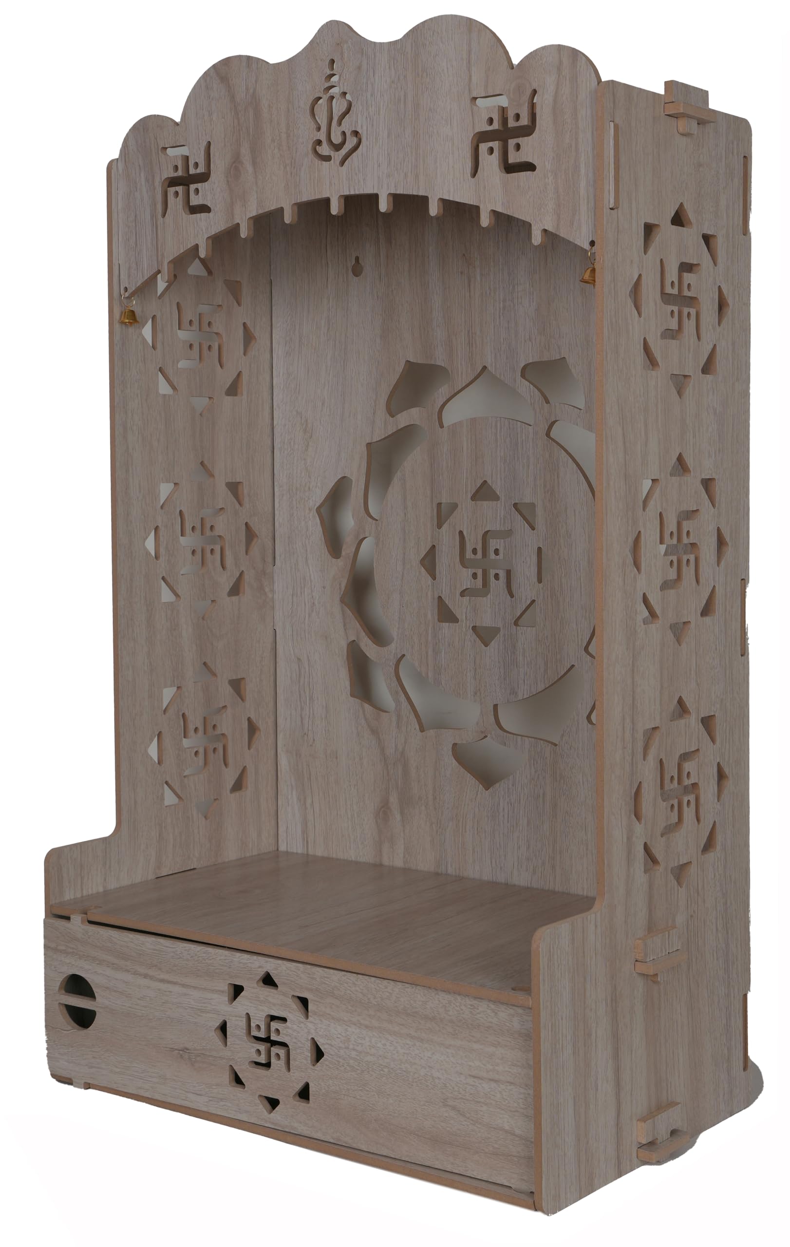 AR ART Divya Pooja mandir for Home Office Foldable Pooja Stand for god devghar for Home mandir for Home Wall Mounted (074)