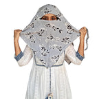 Switchon Rayon Anti Pollution Full face Scarf UV Sun Rays Protection Hijab scarf for women - Free Size (Grey_Multi)