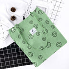 Kawn Women Corduroy Canvas Tote Bag Shoulder Purse Reusable Shopping Bag Grocery Bag Large Capacity Washable Handbag Girls Shoulder Bag With Inner Pocket For Daily Use (Smiley Pea Green)