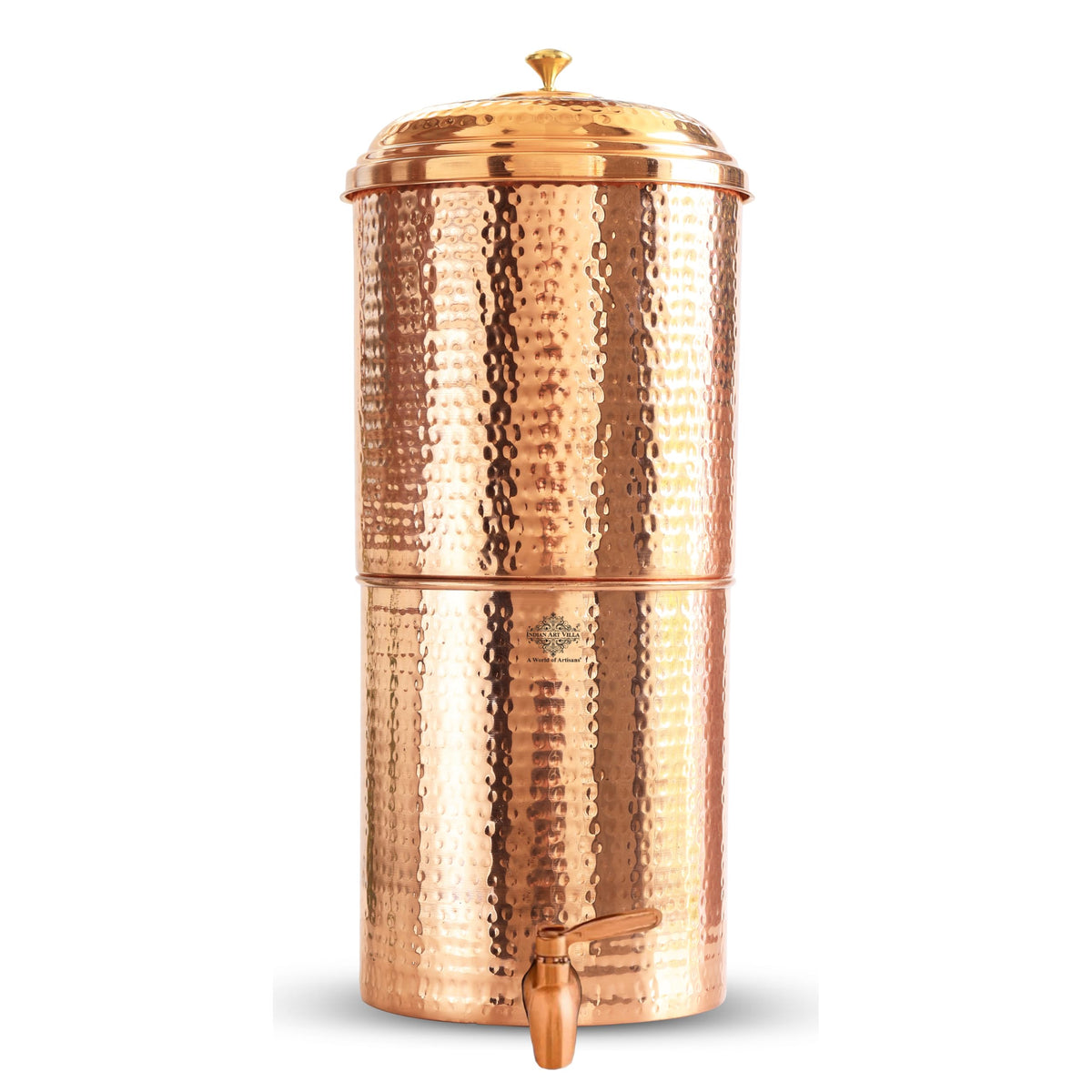 INDIAN ART VILLA Inbuilt Filter Hammered Copper Carafes, Kitchenware, 15 LTR