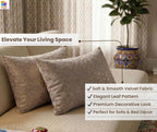 RD TREND® Velvet Cushion Covers Set of 2 | Throw Pillow Covers for Sofa, Bed & Living Room | Rectangular Cushion Cover 12x18 Inches | Perfect for Home Décor Brwon