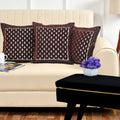 DECOMIZER Jacquard Geomteric Cushion Covers 24 inch x 24 inch Set of 3 Ethnic Motifs Cushion Covers,Design- Star,Color- Coffee-240 TC