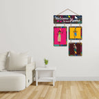 Artvibes Welcome To Our Home Wooden Wall Hanger for Gateway | Quotes Decor Item | Door Quotes Hanging | Wall Poster | Wall Art Print | Gift Items for Home Decor | Wall Accent | Modern Decor (WH_6505N)