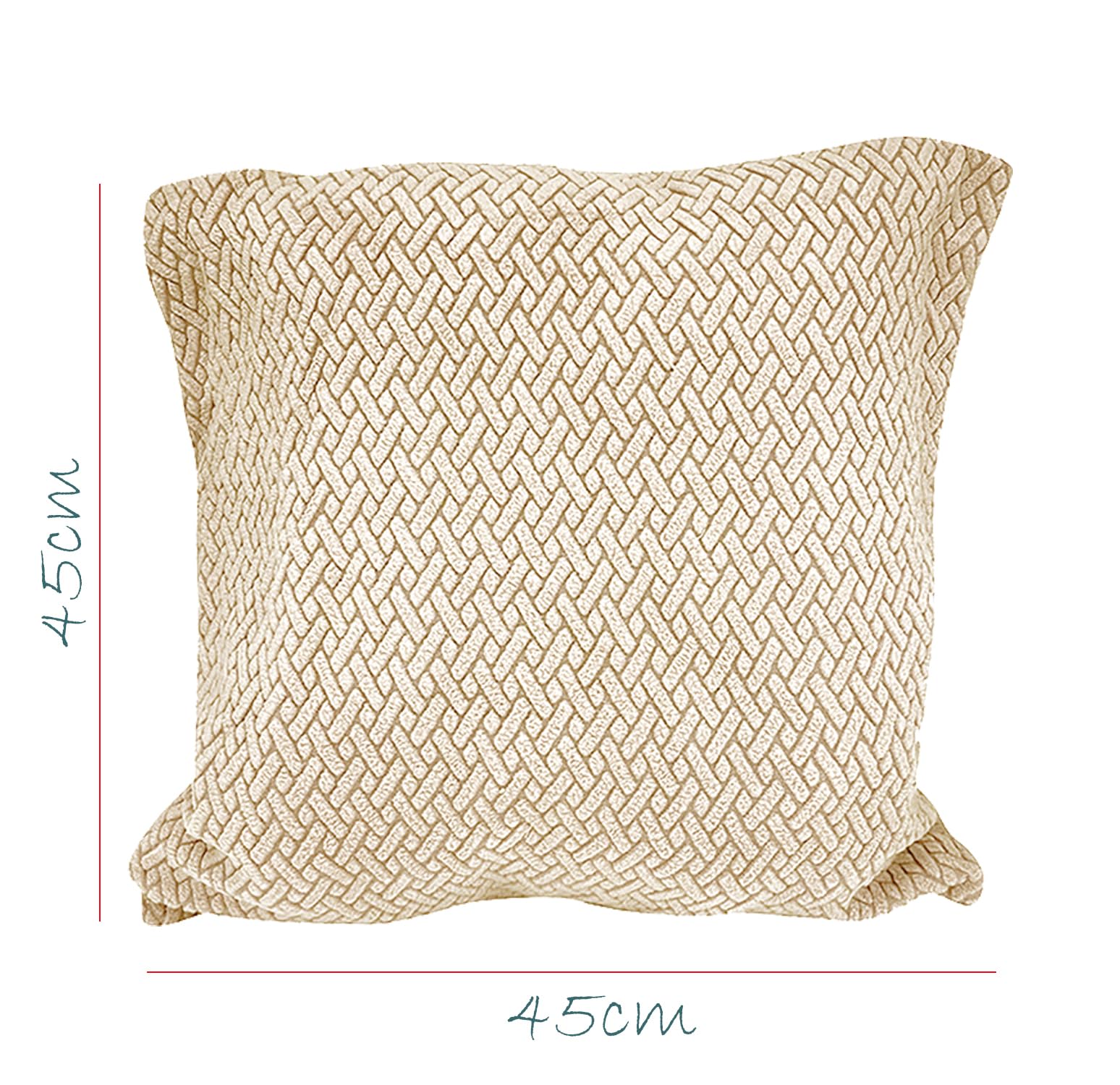 House of Quirk Polar Fleece Fabric Cushion Cover with Zipper Pack of 6 (Cream, 45 x 45 cm)