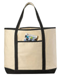 Heavy Duty Cotton Tote Bag 15oz Canvas Large Quality Shopping Tote 22 inch Durable Grocery Beach Bags Red/Natural