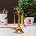 Peacock Design Metal Hanging with Chain Diya Pair of Peacock Design Bird Diya Deepak Oil Lamp