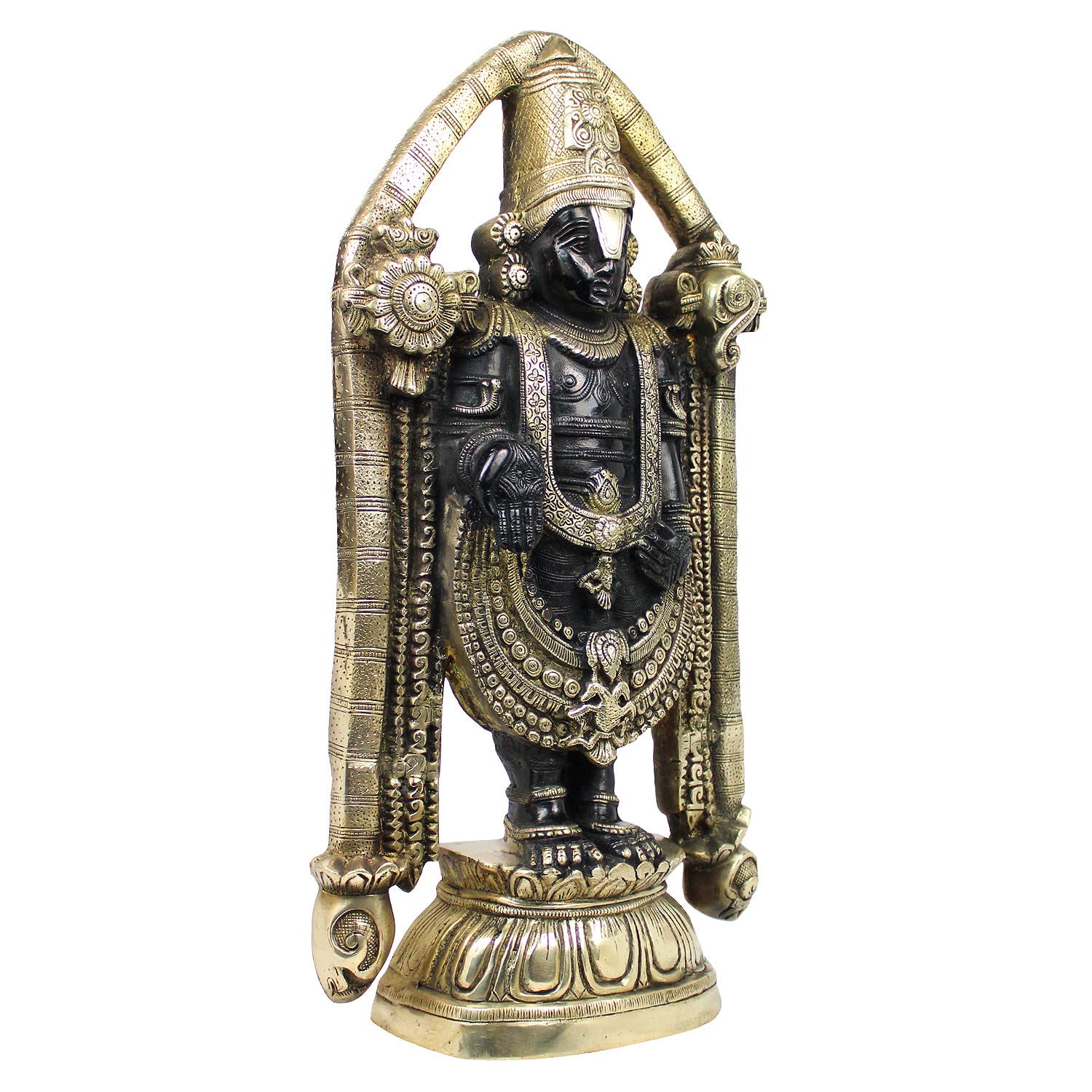 ARTVARKO Big Brass Lord Tirupati Blessing Balaji Statue God Venkateswara Incarnation of Vishnu Sculpture for Health Wealth Figurine Home Decor Height 23 Inches
