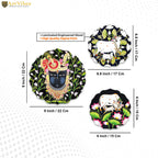 Artvibes Shrinath Ji & Sacred Cow Pichwai Art Round Shape MDF Wooden Wall Decor Items | Living Room | Handcrafted Art | Wall Illustrations | Art Prints | Aesthetic Wall Art | Gift (WH_8810N), Set of 3