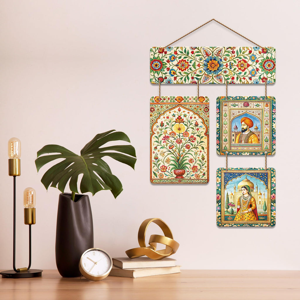 Artvibes Mughal Art Wall Hanging Home Decorative Wall Art for Living room | Bedroom | Gifts | Wall Hanger for Decoration | Modern Decor Items | Artwork | Wall Sculpture | Signs & Plaques (WH_6545N)