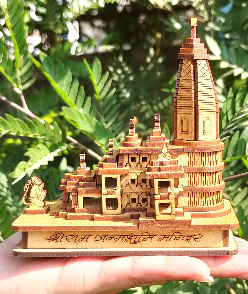 HaridwarDivine Authentic Design Shri Ram Mandir Ayodhya 3D Model Wooden Hand Carved Temple