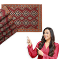 HOKIPO Cotton Jacquard Dinner Table Placemats Set of 4 (12x18 Inches) (IN-530-D2*4) Red Diamond Kafalo