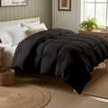 Day Care® Cloud Loom 600 GSM Filling Microfiber Comforter | Ultra Warm Heavy Winter Quilt Blanket Rajai | Soft, Fluffy & Hypoallergenic Bedding | 60x90 Single Bed - Black Kafalo