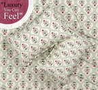 BSB HOME® 220 TC Premium Cotton Printed Pillow Covers | Ultrasoft Breathable Envelope Closure| Pack of 2 Pillow Covers King Size (White & Pink Flower, 20 x 30 Inches)