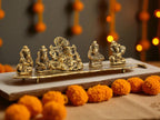 KridayKraft White Metal Gold Plated Ganesha on Leaf with Musical Instrument Metal Statue for Pooja,Home & Office Décor Ganesha Murti Idol,Showpiece Figurines,Religious Idol Decorative Gift Article...