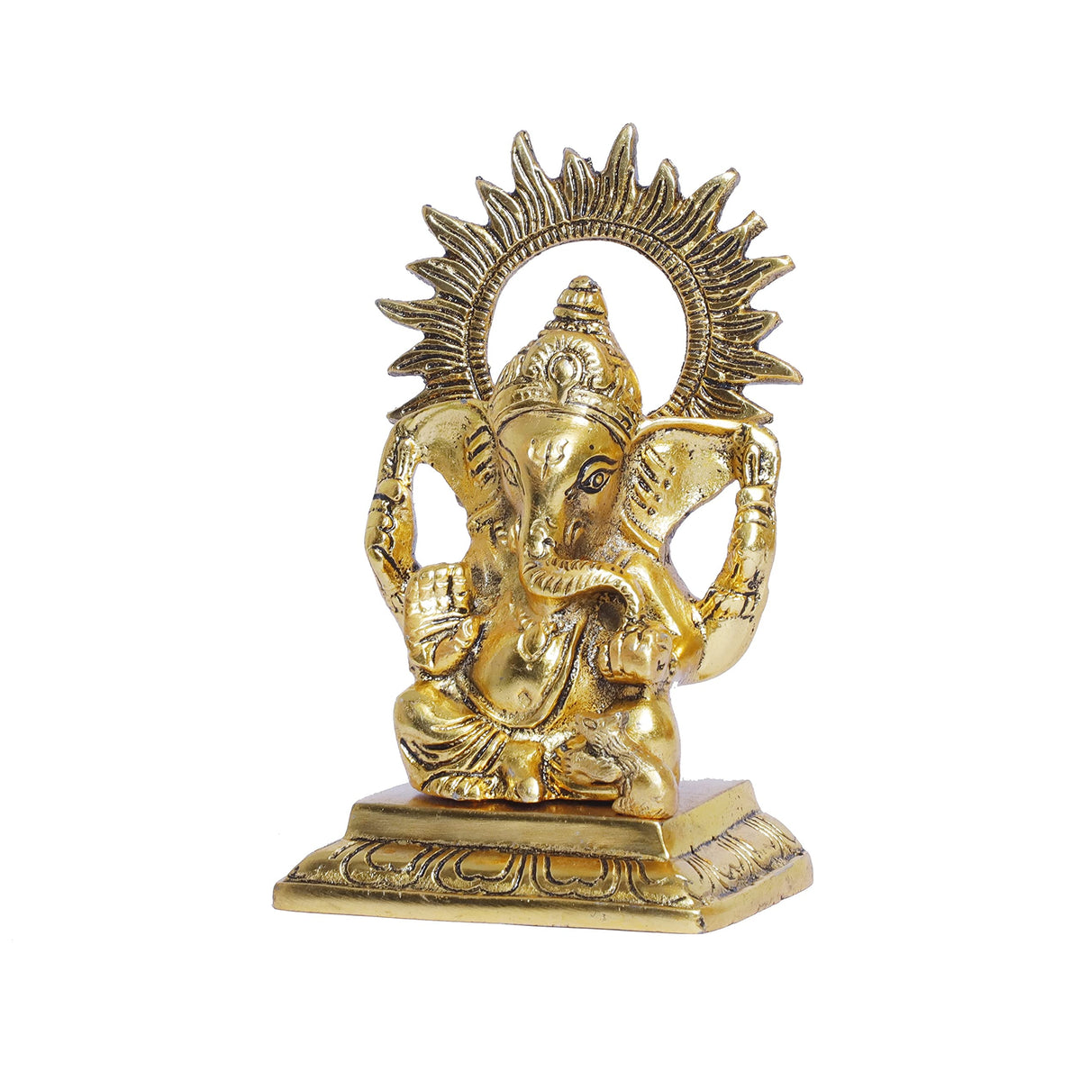 KridayKraft Ganesha Metal Statue,Ganpati Murti for Pooja Room & Decor Your Home,Office,Religious Idol Gift Article,Showpiece Figunrines...
