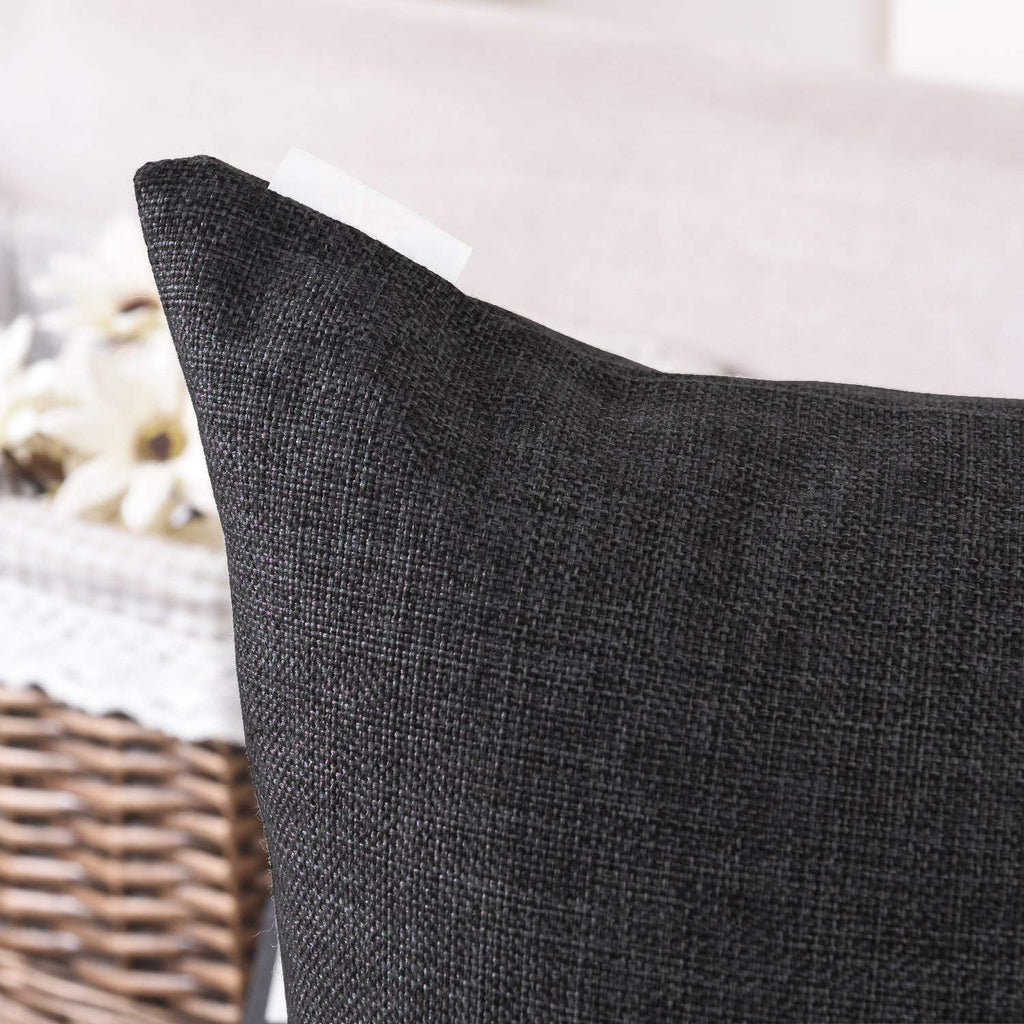 Khooti Jute Cushion Cover, 26x26 (Dark Grey)(Pack of 5)