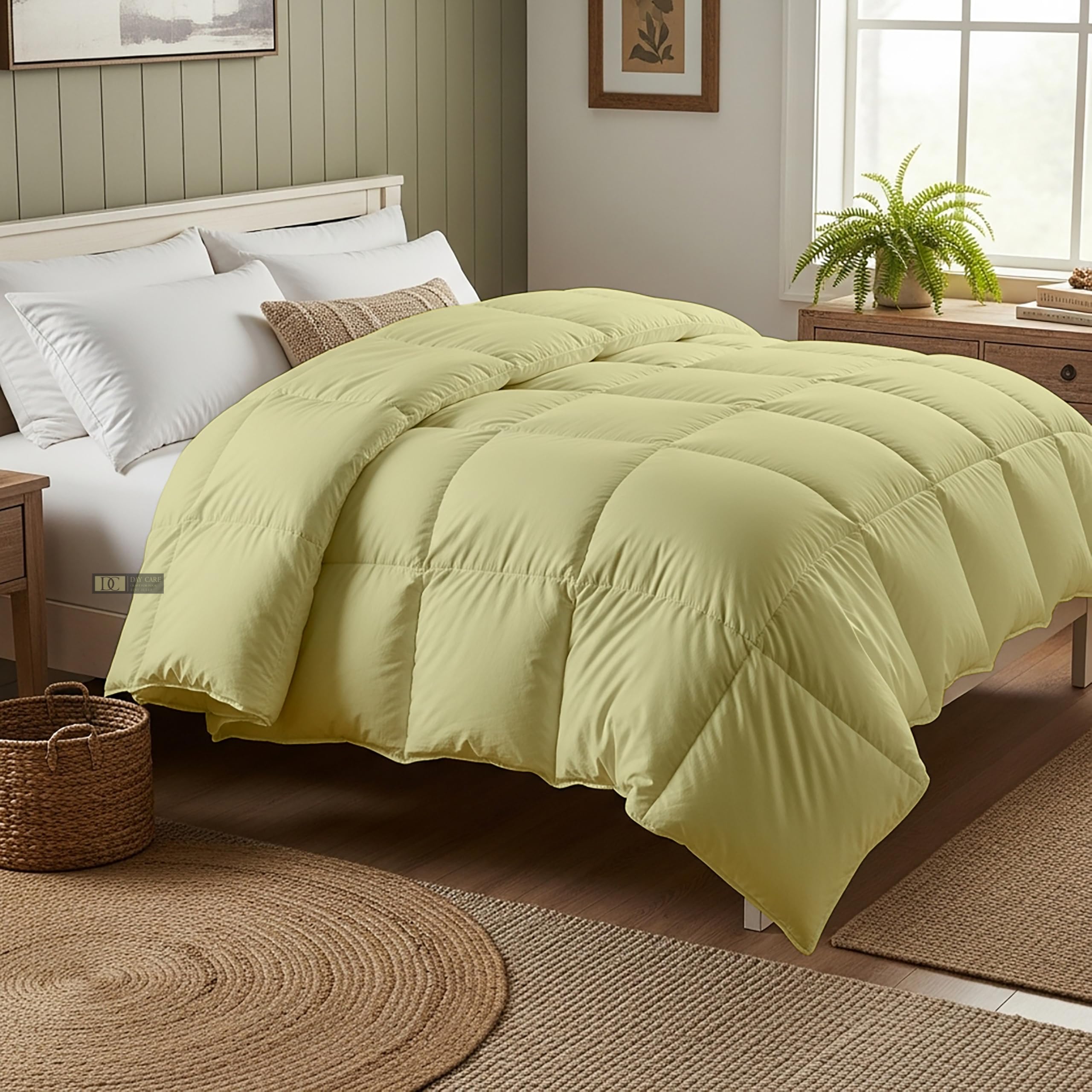 Day Care® Cloud Loom 600 GSM Filling Microfiber Comforter | Ultra Warm Heavy Winter Quilt Blanket Rajai | Soft, Fluffy & Hypoallergenic Bedding | 60x90 Single Bed - Ivory Kafalo