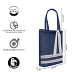MASQ By Q-One Canvas Floral Embroidered Utility Tote Bags For Women With Zip, College Bag For Girls, 100% Organic Cotton Tote Bag For Traveling & Daily Use
