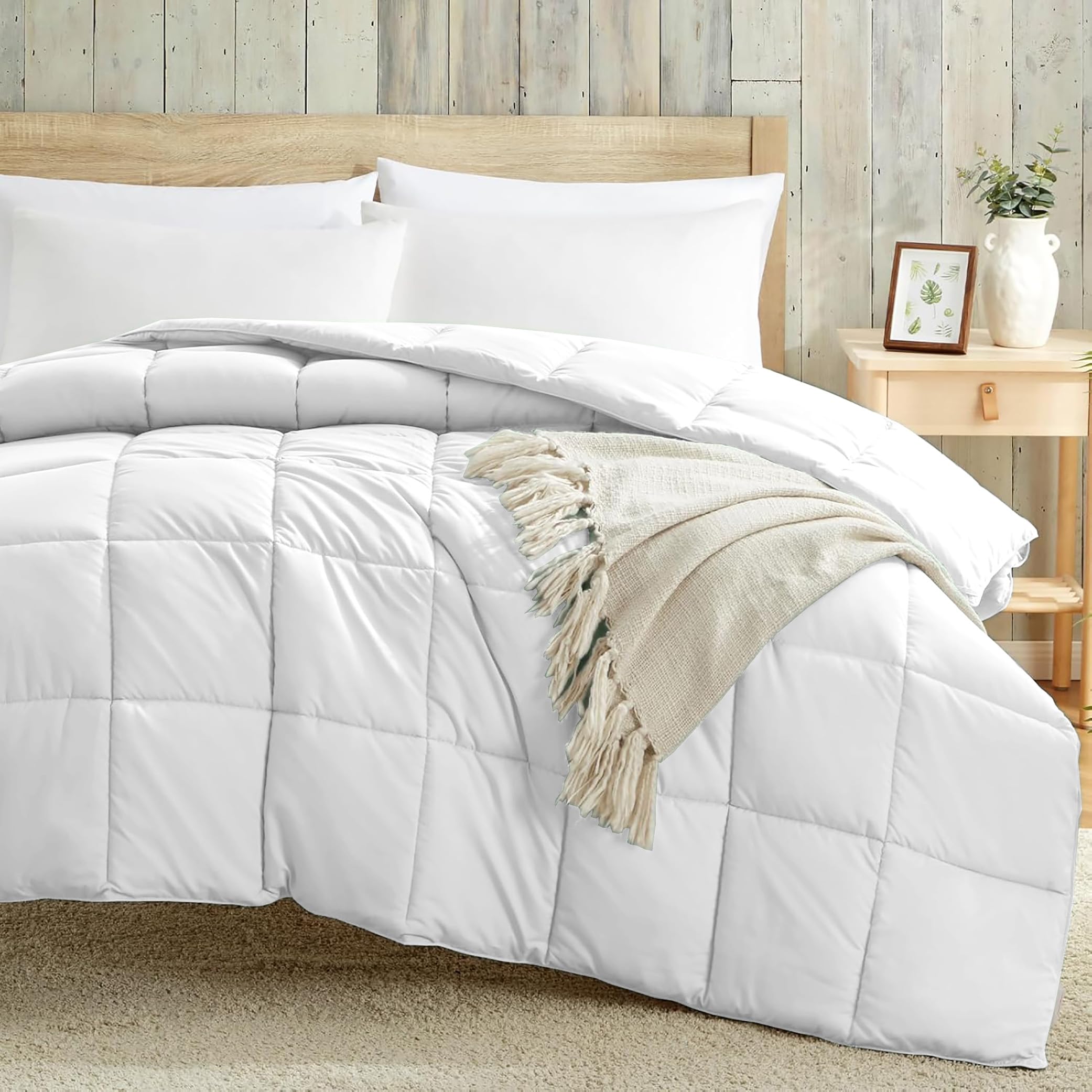 Luxury 100 GSM Summer Comforter Single Bed All Season AC Comforter/Blanket/Duvet Soft & Breathable Lightweight (60 X 90 Inches) - Single Bed Comforter - White Color Kafalo