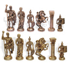 Svarup 16x16 Wooden Folding Chess Game Board Set+ Brass Roman Figure Pieces for Gifting, Home Decor & Playing.